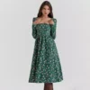 Elegant Plaid A-line Midi Dress