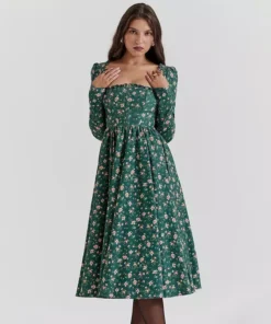 Elegant Plaid A-line Midi Dress