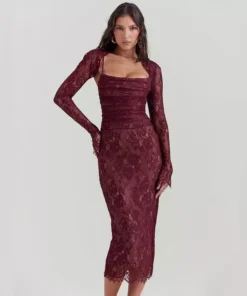 Spaghetti Strap Lace Bodycon Dress