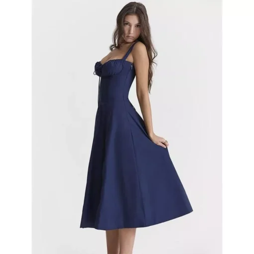 Elegant Backless Midi Sundress - Image 3