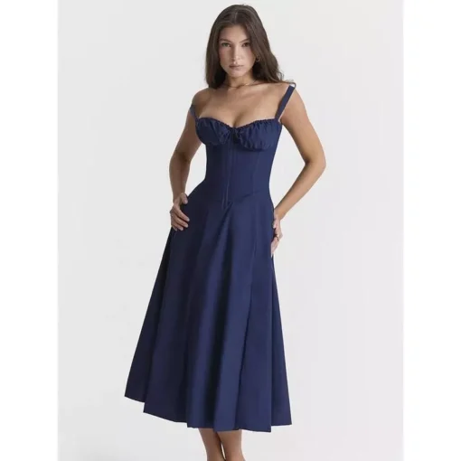 Elegant Backless Midi Sundress - Image 2