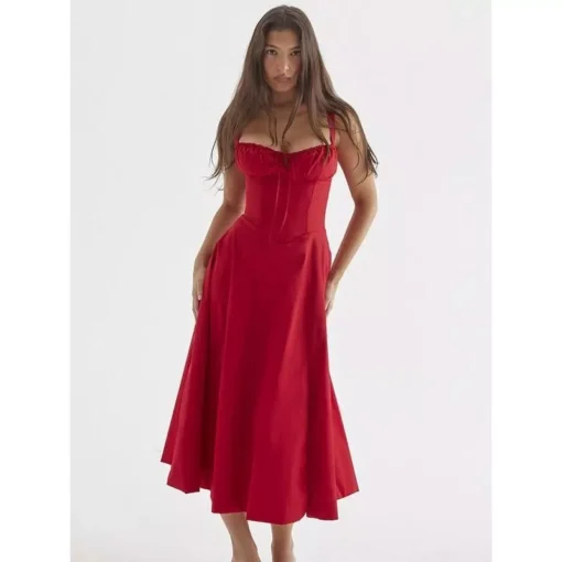 Elegant Backless Midi Sundress - Image 6