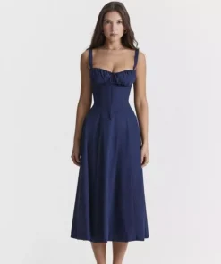 Elegant Backless Midi Sundress