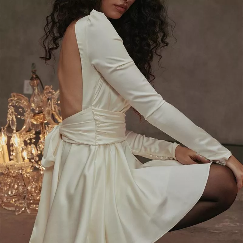 Sexy Backless A-Line Mini Party Dress