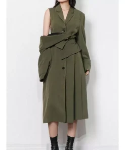 Elegant High Waist Windbreaker Trench Coat