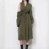 Elegant High Waist Windbreaker Trench Coat