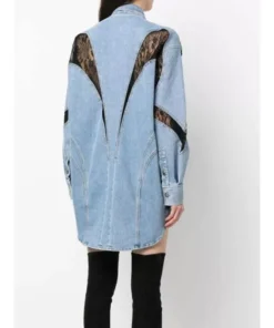 Fashionable Women’s Summer Lace-Detailed Denim Jacket