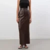 Elegant Ankle-Length Faux Leather Skirt for Women