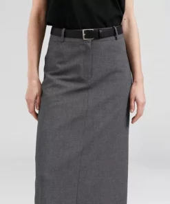 Elegant High Waist Long Skirt with Slit for Women