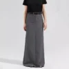 Elegant High Waist Long Skirt with Slit for Women