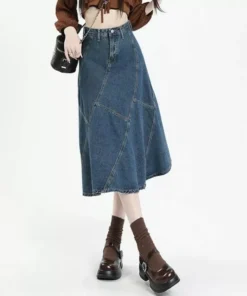 Elegant High-Waist A-line Trumpet Skirt for Women