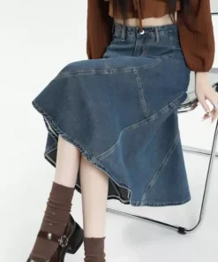 Elegant High-Waist A-line Trumpet Skirt for Women