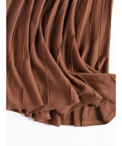 Elegant Mid-Calf Pleated Wool Skirt