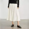 Elegant Mid-Calf Pleated Wool Skirt