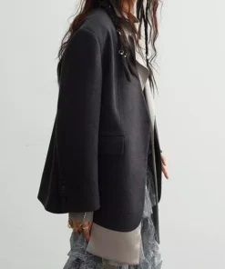 Women’s Blazer with Contrast Color Scarf Collar