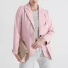 Women’s Solid Color Blazer with Notched Collar and Unique Folds