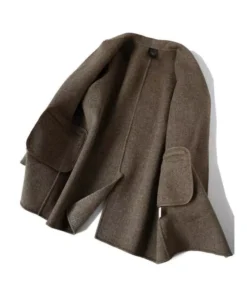 Elegant Plaid Wool Blend Winter Coat for Women