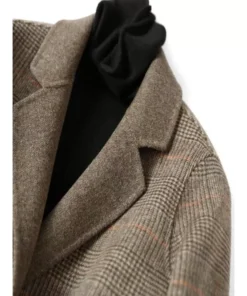 Elegant Plaid Wool Blend Winter Coat for Women