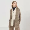 Elegant Plaid Wool Blend Winter Coat for Women