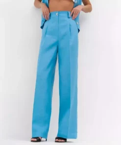 Cotton-Linen Blend Sleeveless Vest & Wide-Leg Pants Set