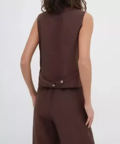 Cotton-Linen Blend Sleeveless Vest & Wide-Leg Pants Set