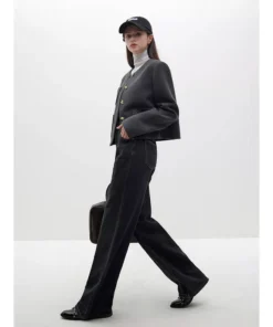 Korean Style Woolen Coat + Skirt Set for Stylish Women