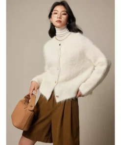 Elegant Alpaca Blend Cardigan