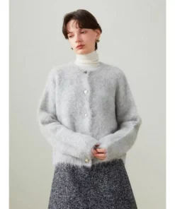 Elegant Alpaca Blend Cardigan