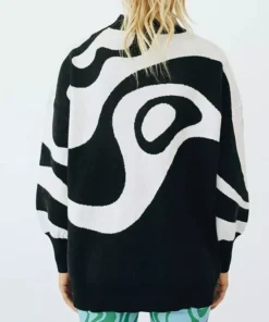 Chic Striped Turtleneck Oversized Sweater for Women