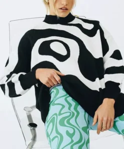 Chic Striped Turtleneck Oversized Sweater for Women