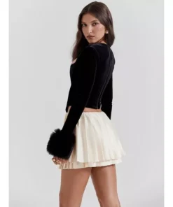 Elegant Square Collar Feather Sleeve Sexy Corset Top