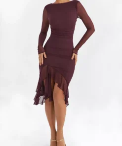 Elegant Ruffle Ruched Mini Dress