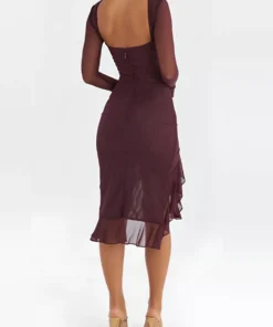 Elegant Ruffle Ruched Mini Dress