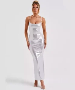 Backless Spaghetti Strap Bodycon Maxi Dress