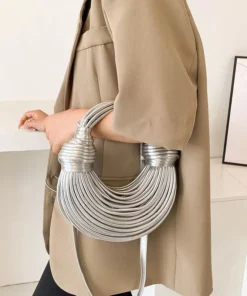 Golden Noodle Knot Evening Clutch