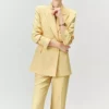 Elegant Yellow Office Pantsuit