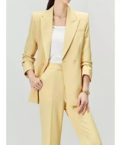 Elegant Yellow Office Pantsuit