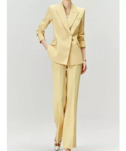 Elegant Yellow Office Pantsuit