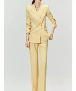 Elegant Yellow Office Pantsuit