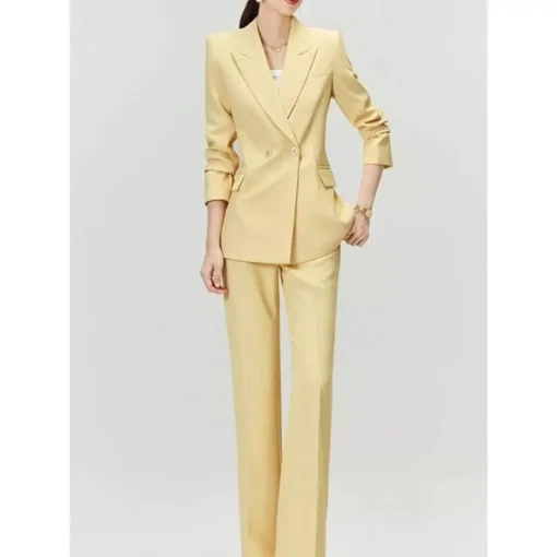 Elegant Yellow Office Pantsuit