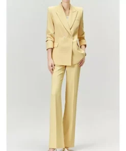 Elegant Yellow Office Pantsuit