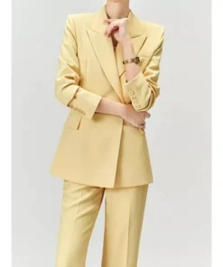 Elegant Yellow Office Pantsuit