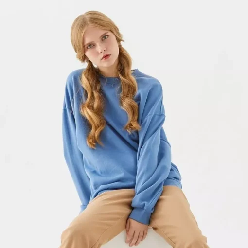 Winter Warmth Women’s Casual Cotton-Polyester Fleece Sweatshirt