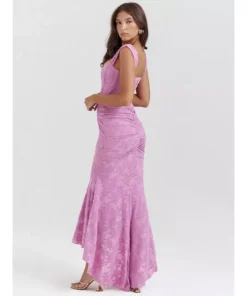 Elegant Off-Shoulder Backless Evening Gown