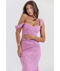 Elegant Off-Shoulder Backless Evening Gown