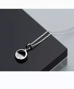 Elegant 925 Sterling Silver Crystal Pendant Necklace