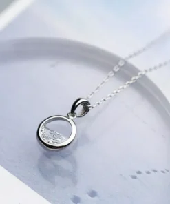 Elegant 925 Sterling Silver Crystal Pendant Necklace