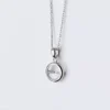 Elegant 925 Sterling Silver Crystal Pendant Necklace
