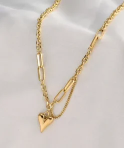 Heart Pendant Chain Necklace – Women’s Fashion Jewelry
