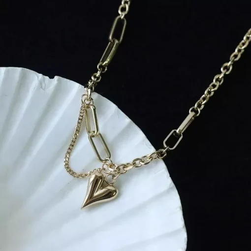 Heart Pendant Chain Necklace – Women’s Fashion Jewelry